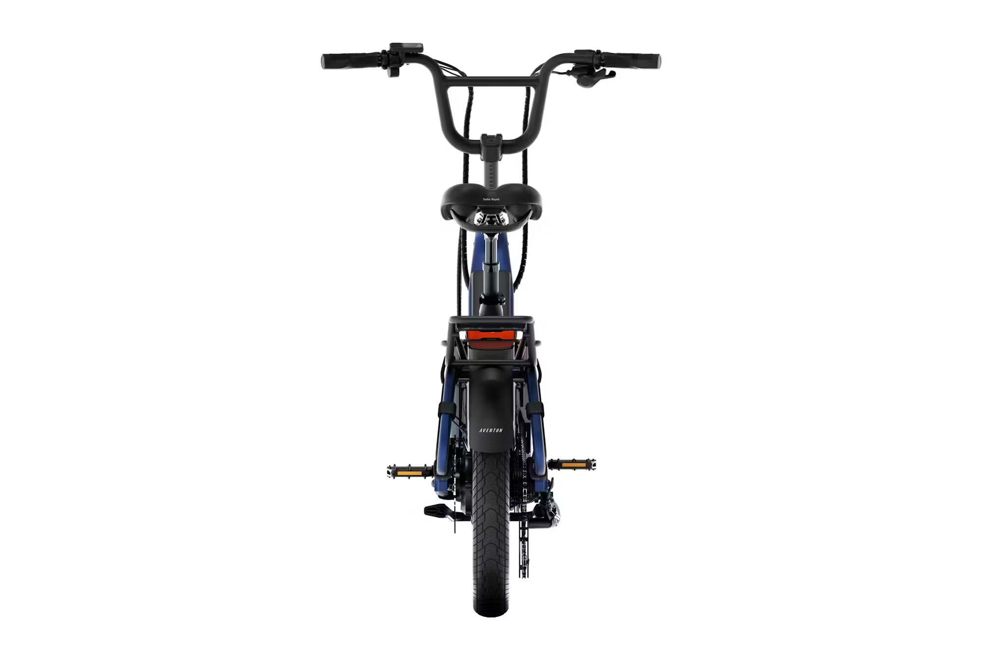 Aventon Abound SR Cargo E-Bike by Rex E-Bikes with sturdy frame, cargo rack, and electric motor, ready for urban delivery or commuting.