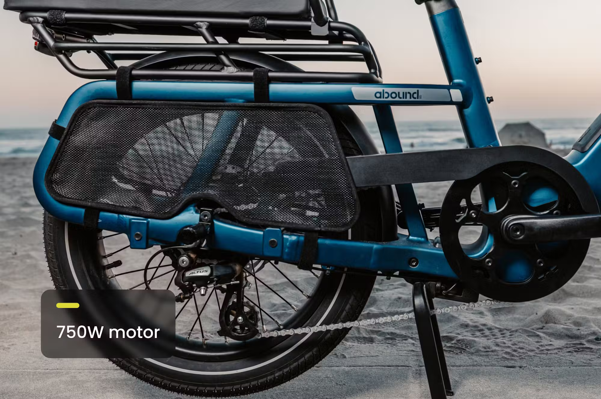 Rex E-Bikes Aventon Abound SR Cargo E-Bike with sturdy frame, cargo rack, and electric motor for versatile urban commuting