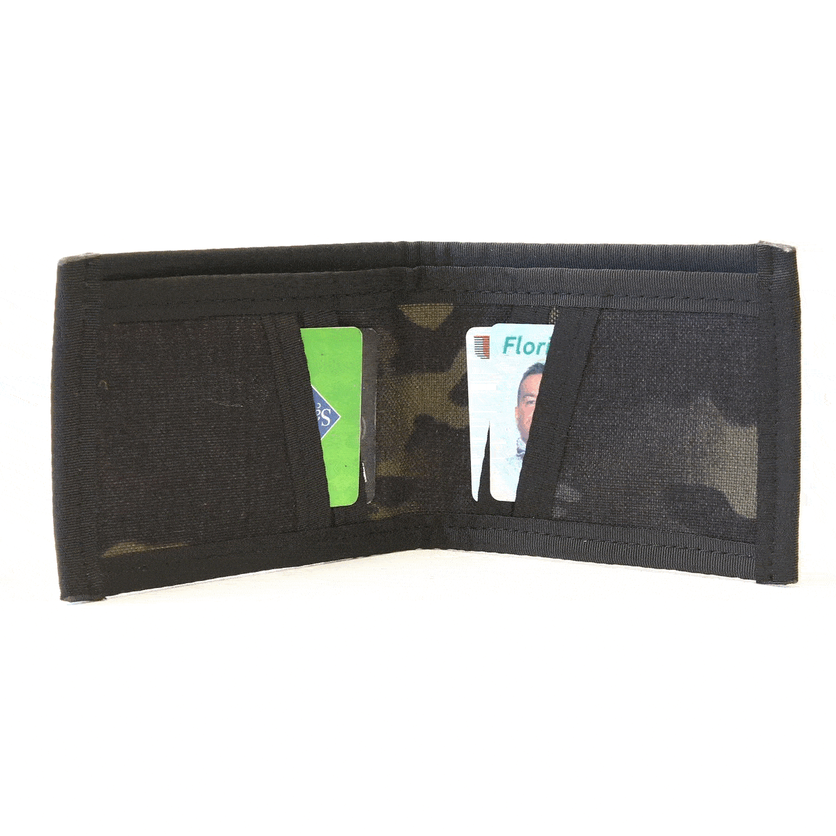 Recycled Firefighter Lieutenant Wallet Firehose Edition made from recycled firefighter hose, featuring durable design and multiple card slots.