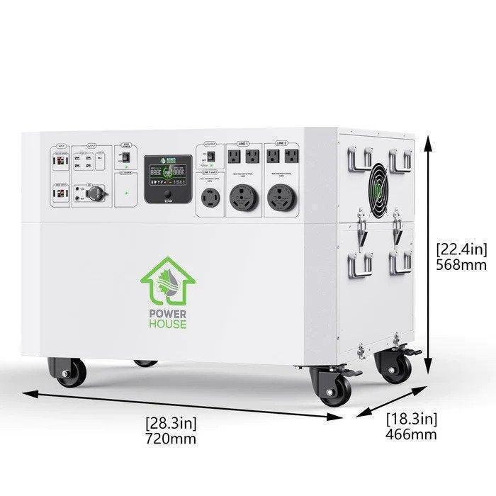 Green Vista Living Nature's Generator Powerhouse Gold solar generator kit with control panel and multiple power outlets.