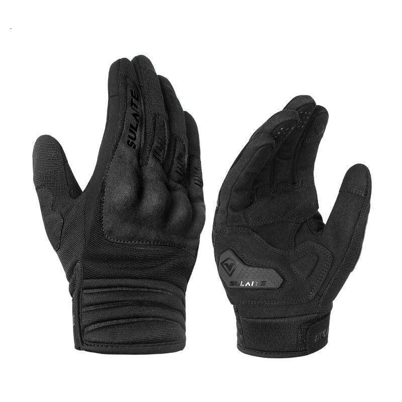 Bean's Moto Booth SULAITE™ G3 touch-screen motorcycle gloves with reinforced leather and touchscreen fingertips for riding comfort.
