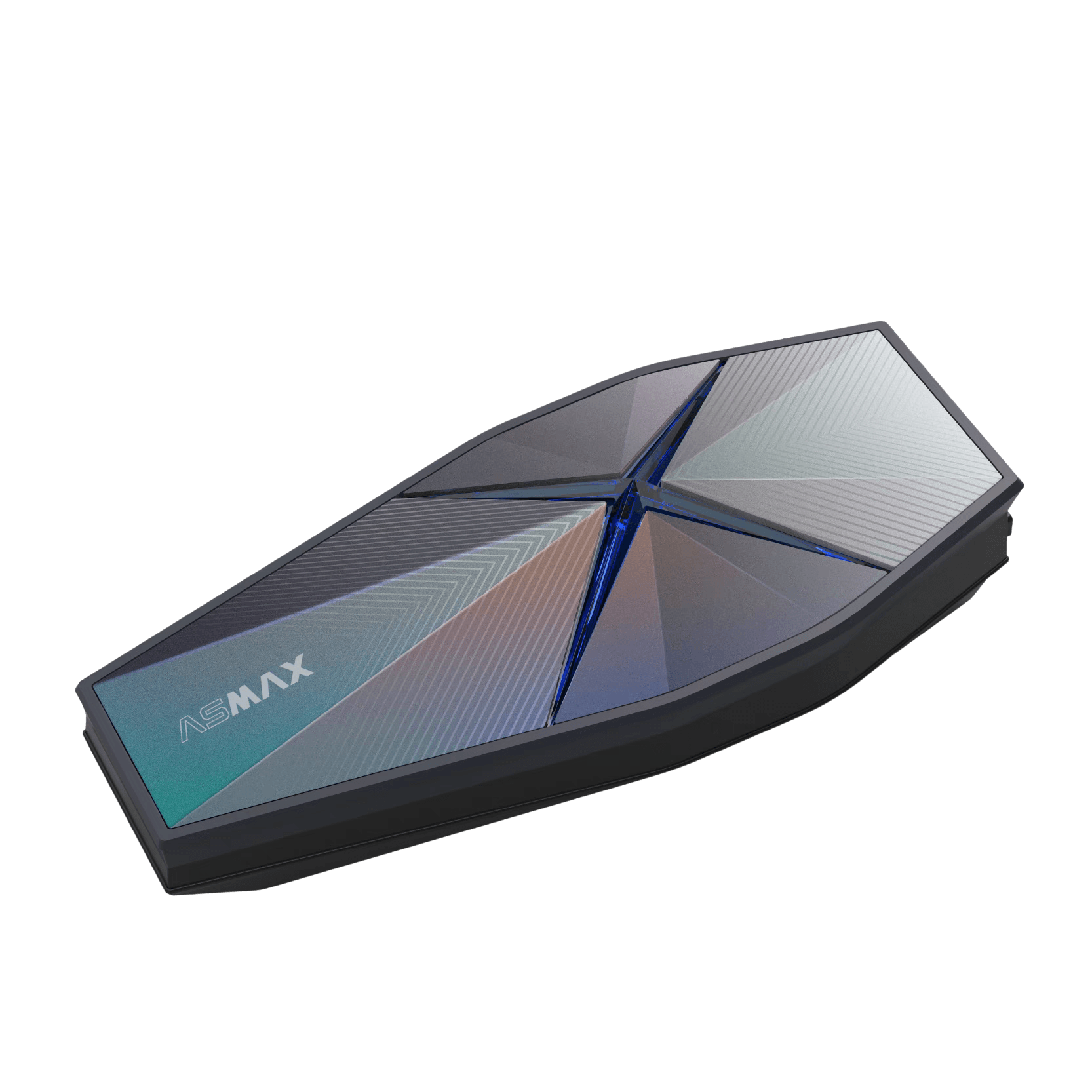 ASMAX™ wireless Bluetooth motorcycle helmet headset with built-in microphone and controls, designed for motorcycle communication.