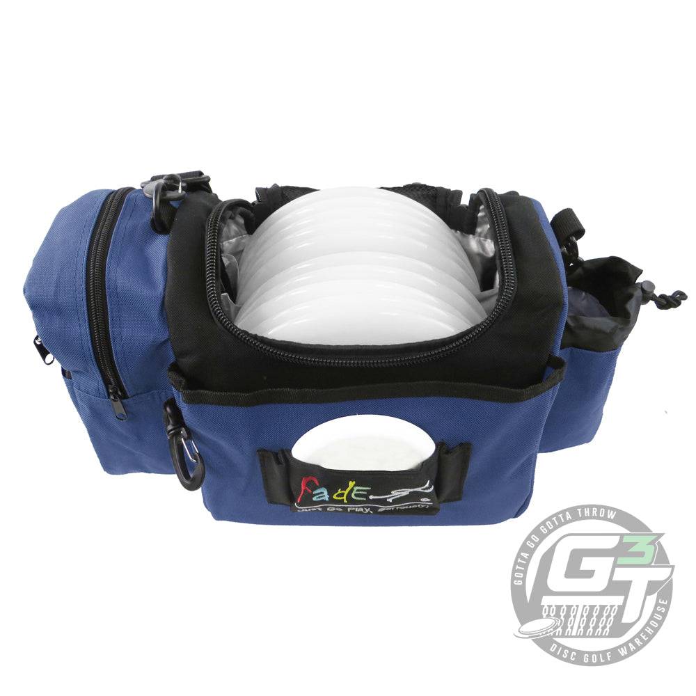 Fade Gear Crunch Box Disc Golf Bag by Gotta Go Gotta Throw, showcasing a spacious design with multiple compartments.