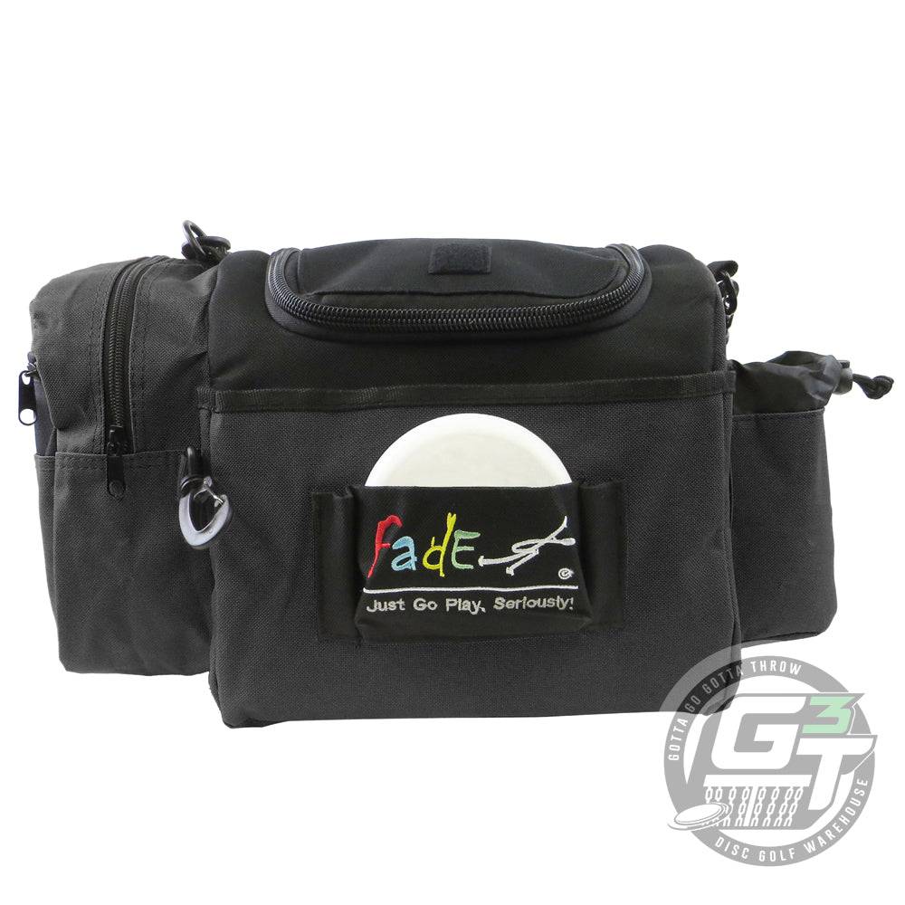 Gotta Go Gotta Throw Fade Gear Crunch Box disc golf bag with adjustable straps and multiple compartments for discs.
