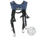 Fade Gear WeatherGuard suspenders for disc golf bag by Gotta Go Gotta Throw, shown attached to a disc golf backpack strap.