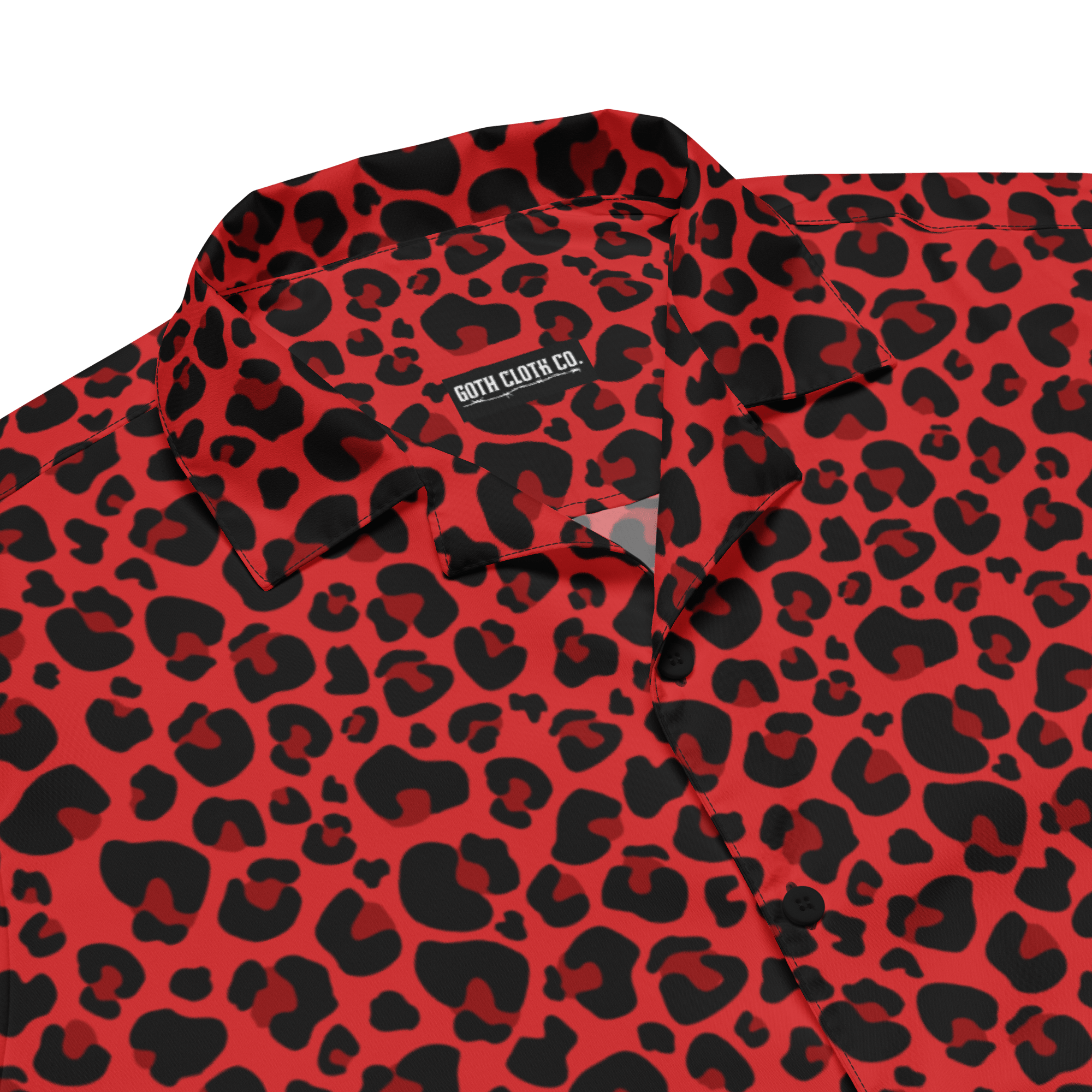 Feline Fever Red Cheetah Button-Up Shirt