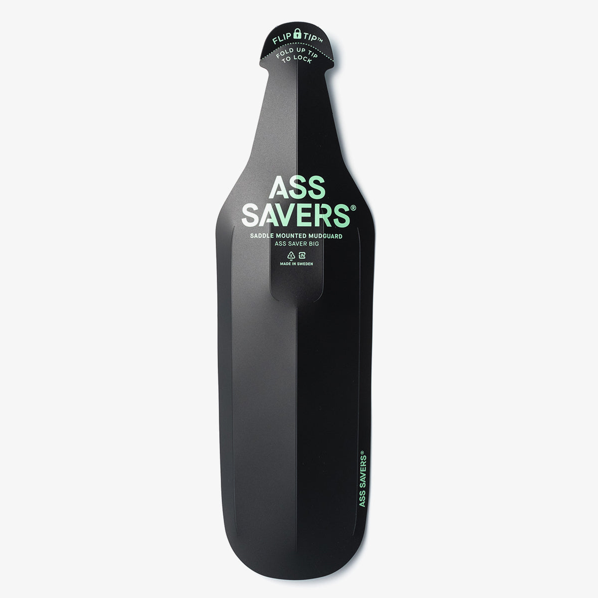 ZEITBIKE ASS SAVERS Big MTB/Fatbike rain fenders with green logo, designed to protect riders from mud and water.