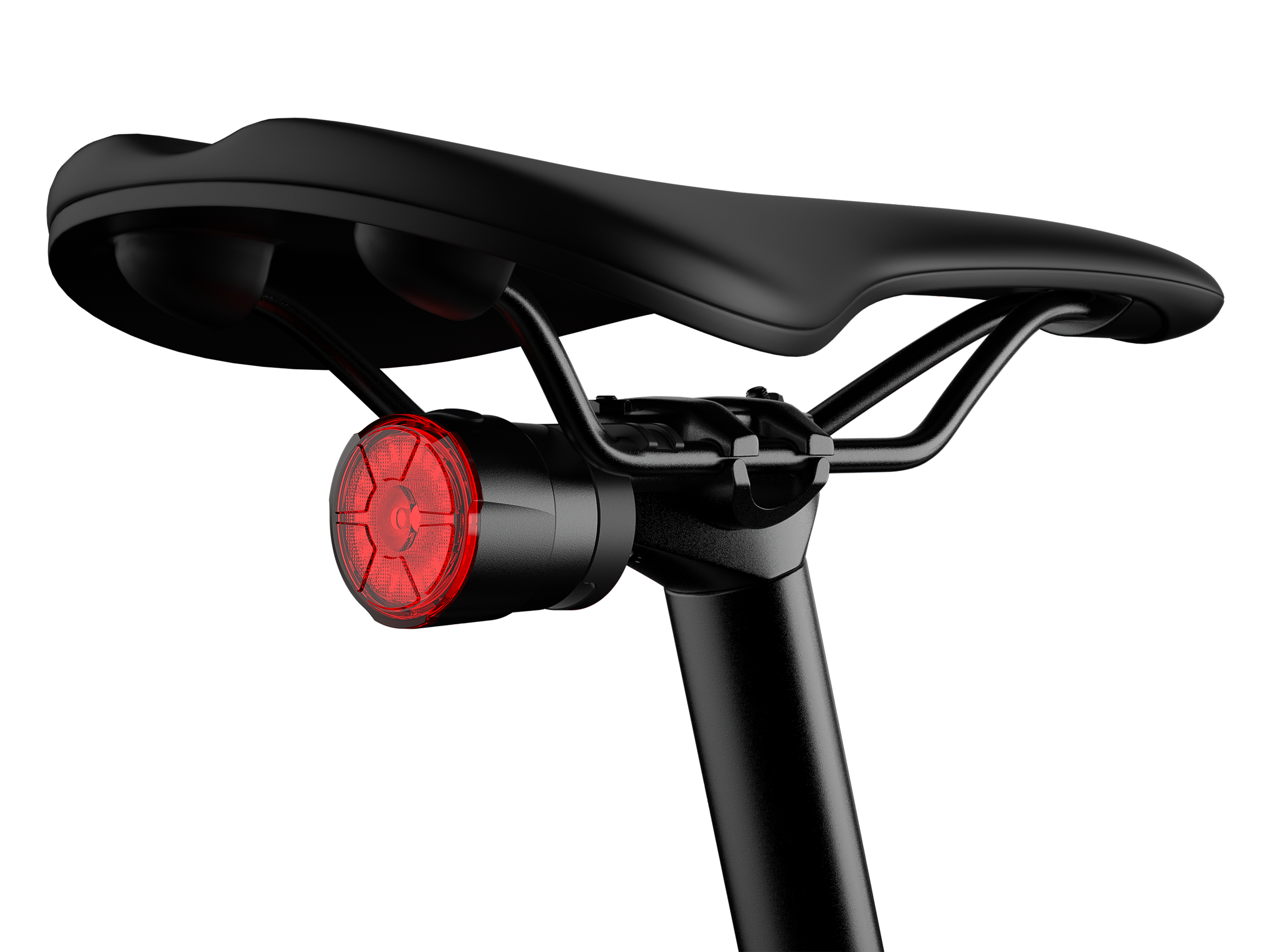 Fenix BC06R Smart-Brake bicycle taillight mounted on a bike, showcasing its sleek design and bright LED features.