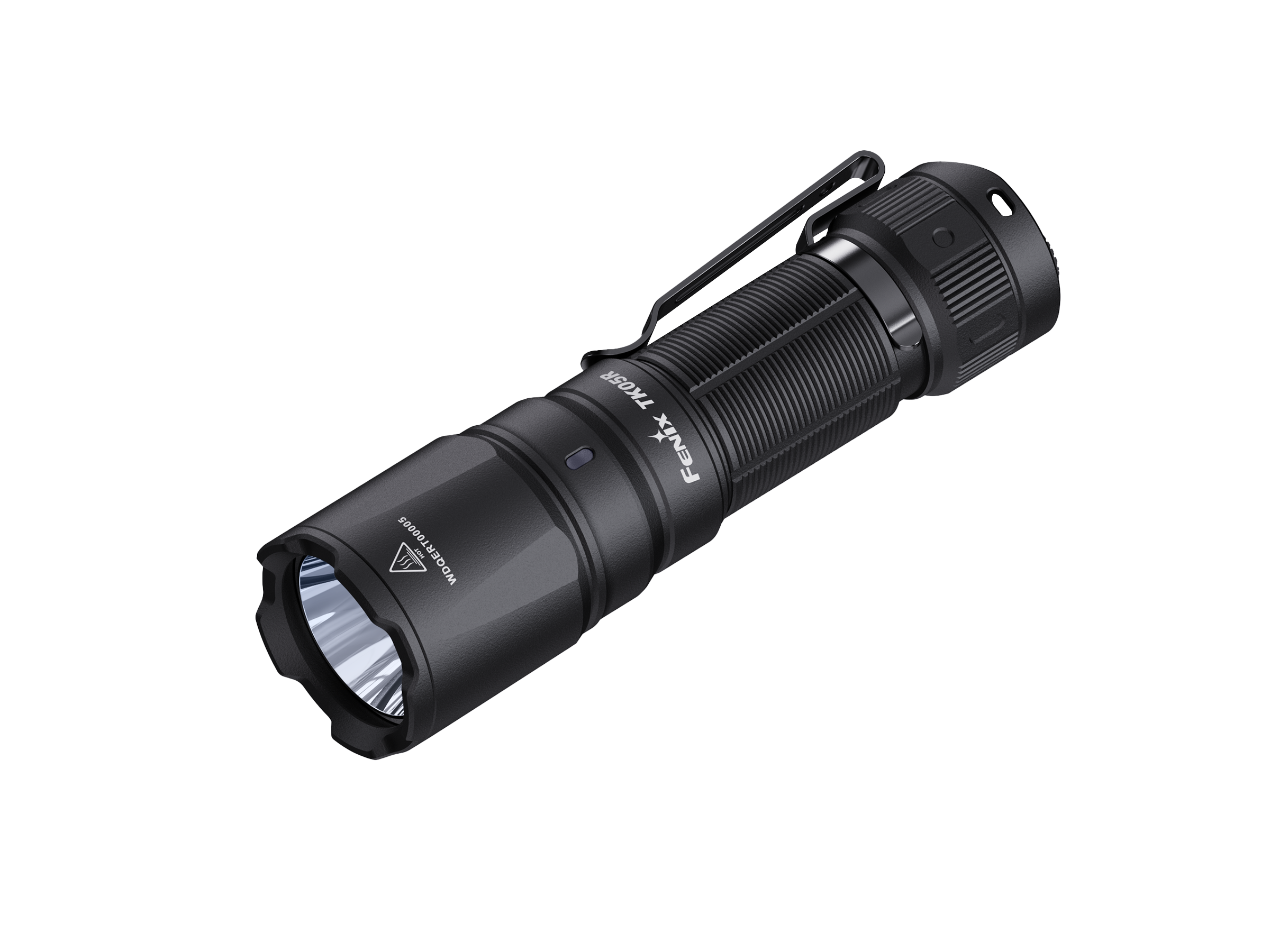 Fenix TK05R compact tactical flashlight with a sleek design, featuring a bright LED and durable construction.