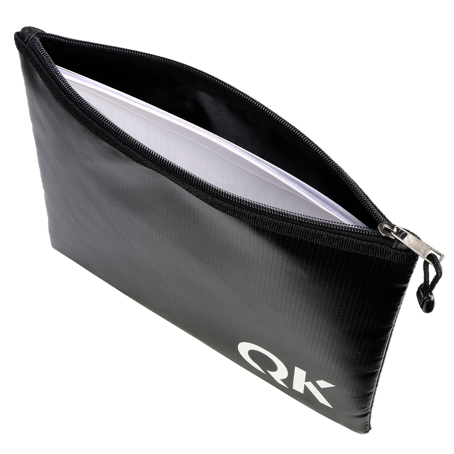 Fire and water resistant 12x10 inch document holder bag for important personal items, from quakekits.com.