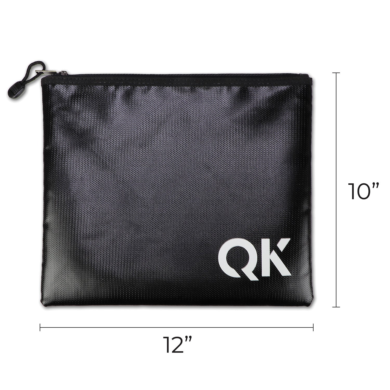 Fireproof and water-resistant document holder in 12x10 inches, durable bag for secure storage by quakekits.com.