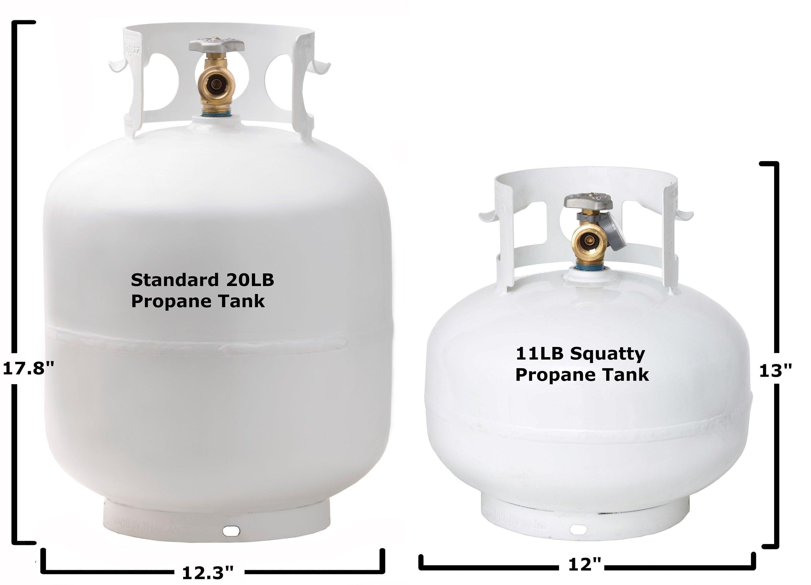 Flame King 11lb Propane Tank Cylinder Squatty with Gauge and Type 1 OPD Valve - OVERLANDERS Outfitter