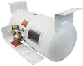 Flame King 12.2-gallon ASME RV trailer propane cylinder tank, durable metal tank with valve and safety features.