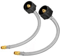 Flame King 1/4" NPT Stainless Steel Braided Propane Pigtail Hose 2 Pack for RV Regulators 12 inches - We The Collective