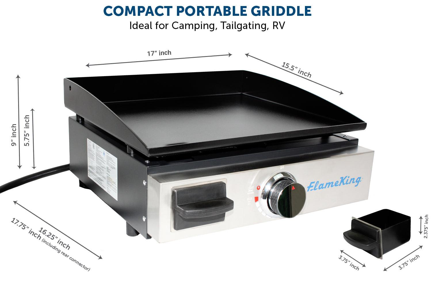 Flame King 17 inch LP Griddle with Small Regulator for RV pullout - We The Collective