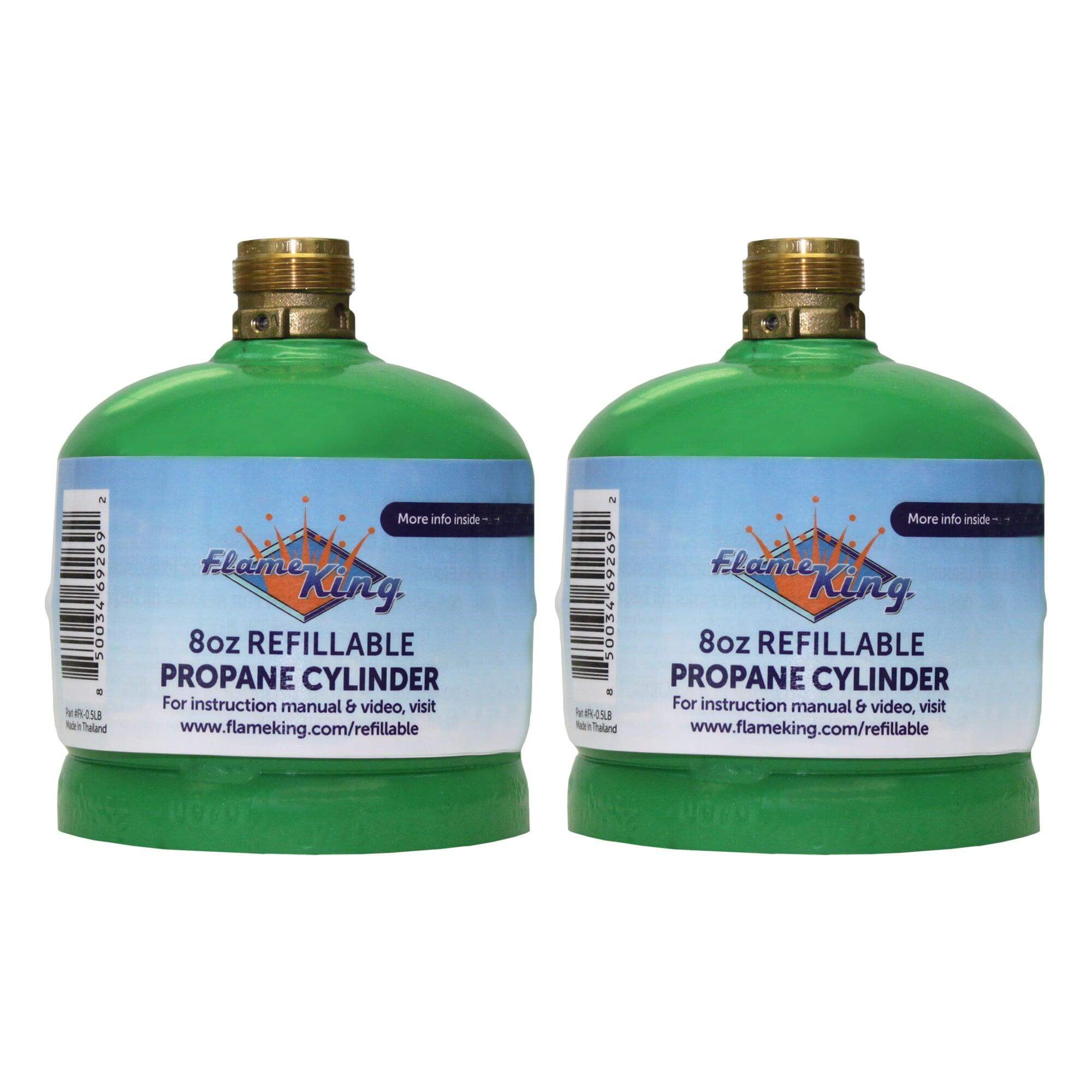 Flame King 2 Packs Eco Friendly Sustainable 8oz 1/2lb Refillable Propane Tank LP Cylinder - We The Collective