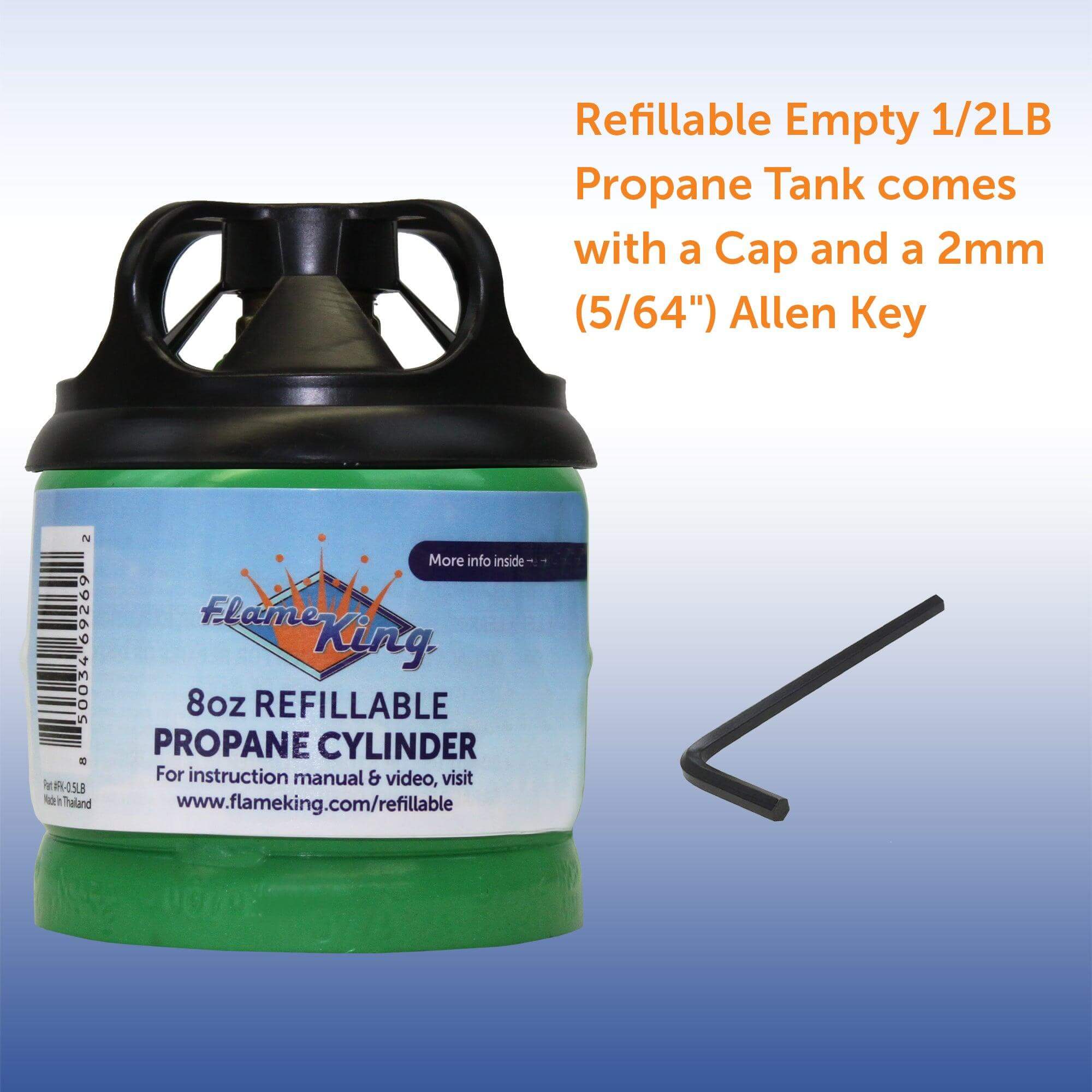 Flame King 2 Packs Eco Friendly Sustainable 8oz 1/2lb Refillable Propane Tank LP Cylinder - We The Collective