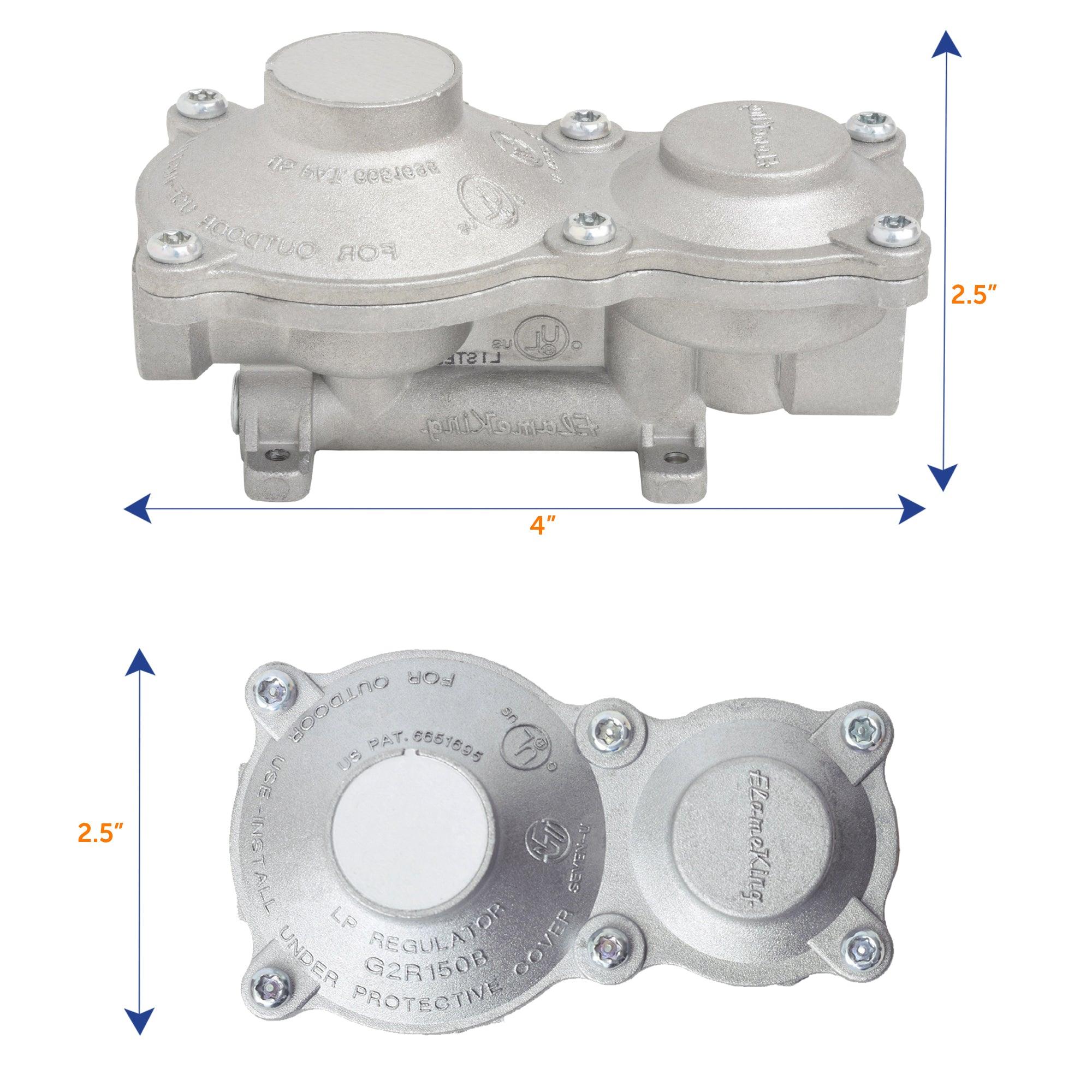 Flame King 2-Stage 150,000 BTU Propane LP Vertical Super Compact Regulator
