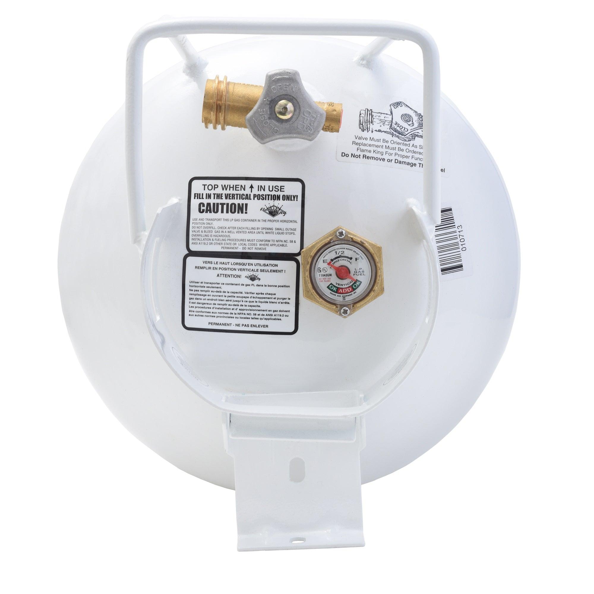 Flame King 20lb Horizontal Propane Cylinder Tank With Valve and Gauge Rv Trailer - OVERLANDERS Outfitter