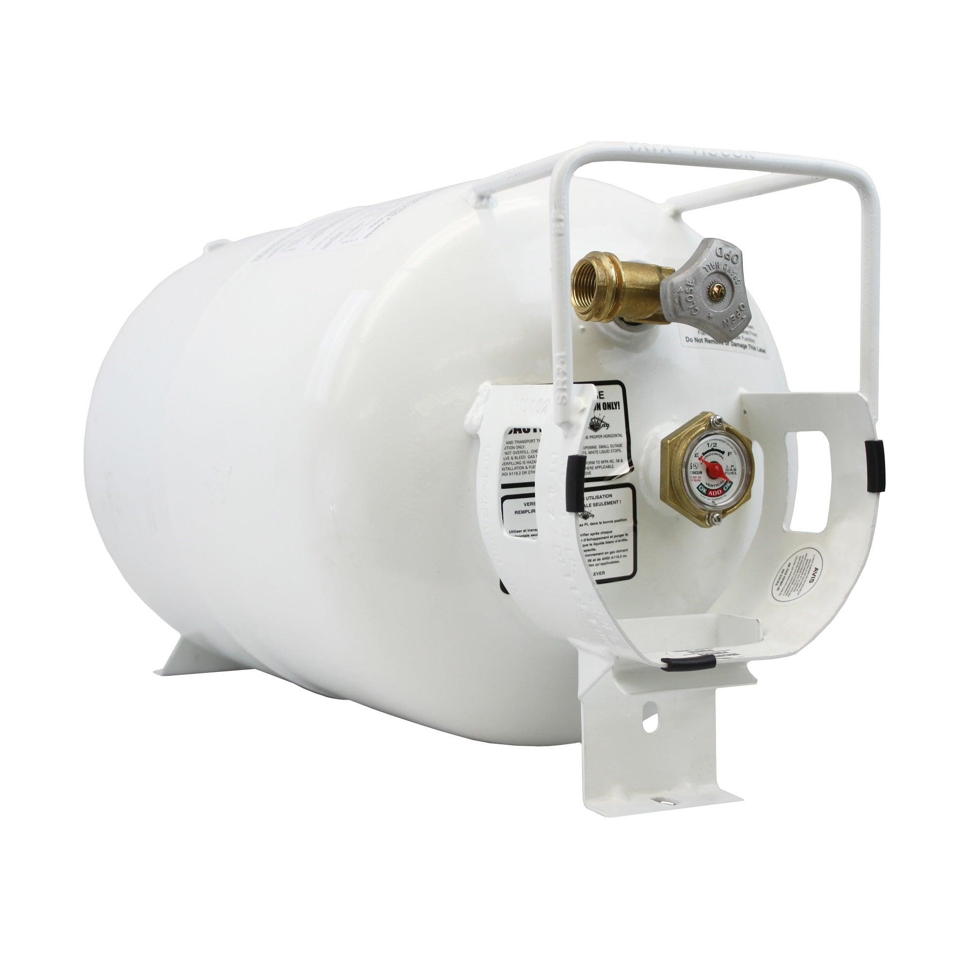 Flame King 30lb Horizontal Propane Cylinder Tank With Valve and Gauge RV Trailer - We The Collective
