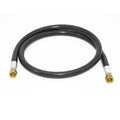 Flame King 48-inch thermo rubber RV slide out hose assembly with 3/8'' ID female connectors showcased on a white background.