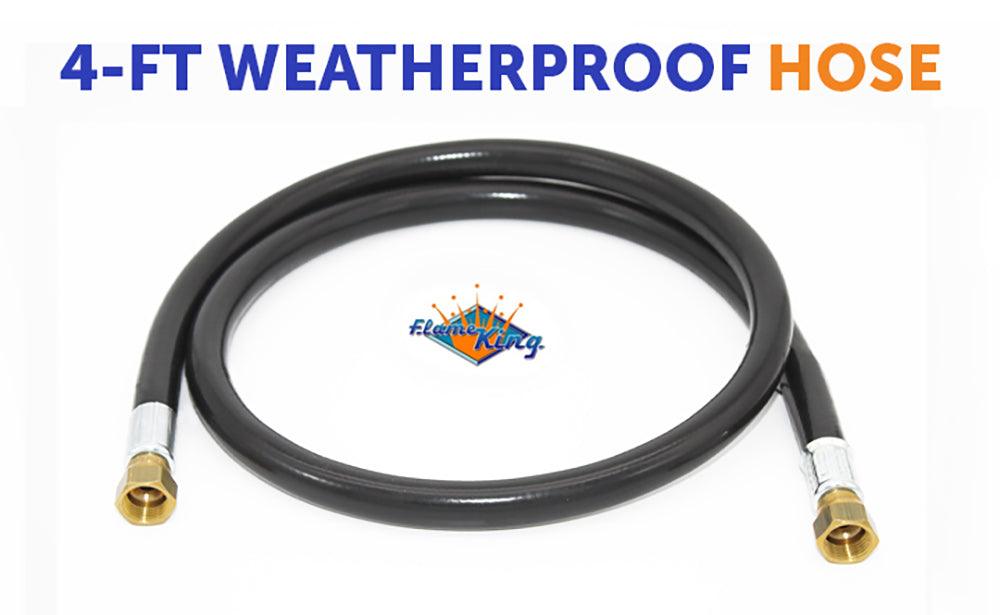 Flame King 48-inch thermo rubber RV slide-out hose assembly with 3/8'' ID, featuring female to female connectors.
