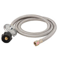 Flame King 5 FT QCC to 3/8″ Female Flare Nut w/Regulator-Steel Braided Hose - We The Collective