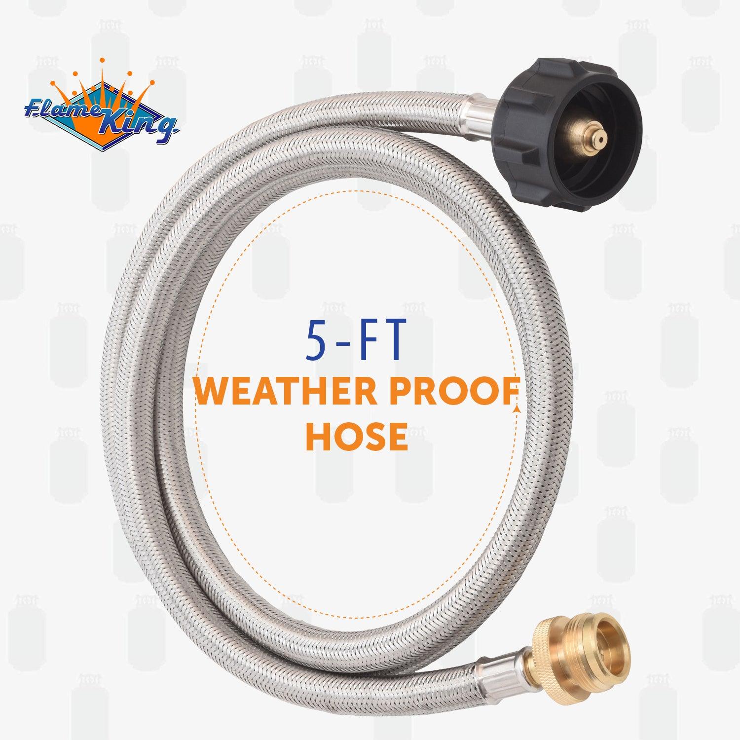 Flame King 5 FT QCC to CGA600 Male Connection-Steel Braided Hose - We The Collective