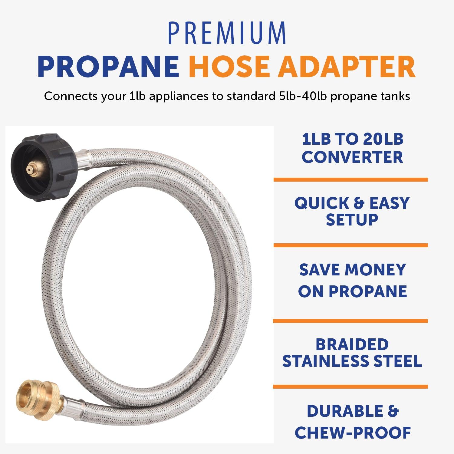 Flame King 5 FT QCC to CGA600 Male Connection-Steel Braided Hose - We The Collective