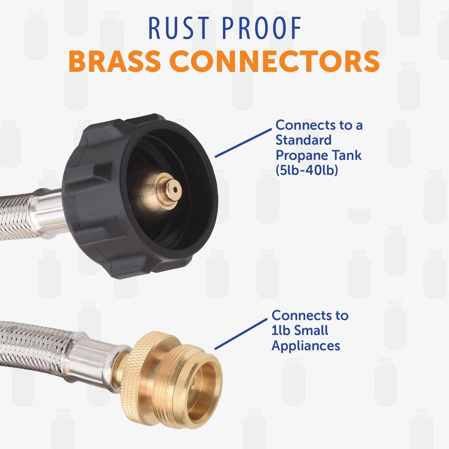 Flame King 5 FT QCC to CGA600 Male Connection-Steel Braided Hose - We The Collective
