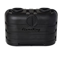Flame King black heavy-duty cover for dual 20LB LP propane tanks, designed for RV and trailer protection.
