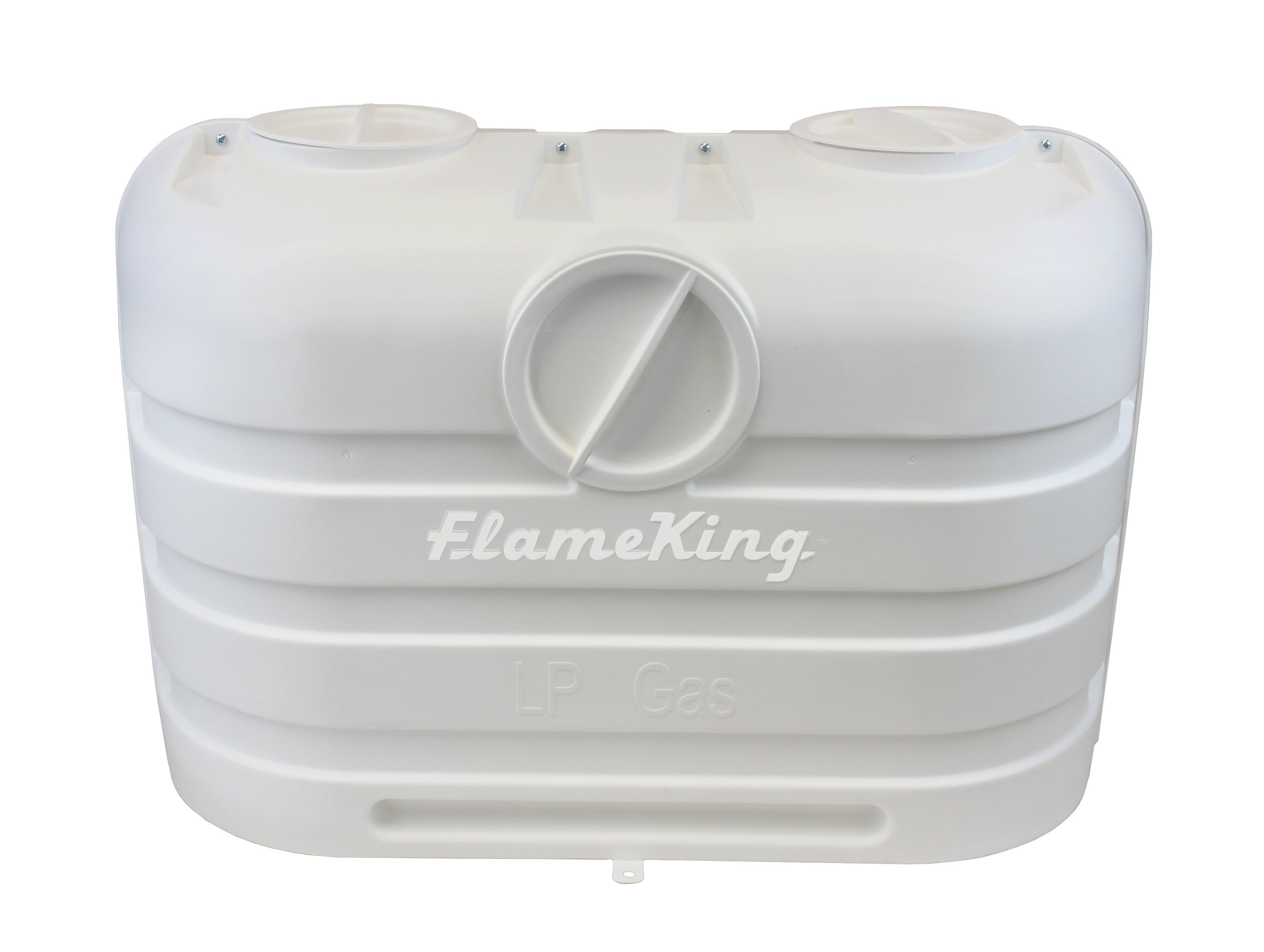 Flame King Dual 20LB LP Propane Tank Light Plastic Heavy Duty Cover Rv Trailer White - We The Collective