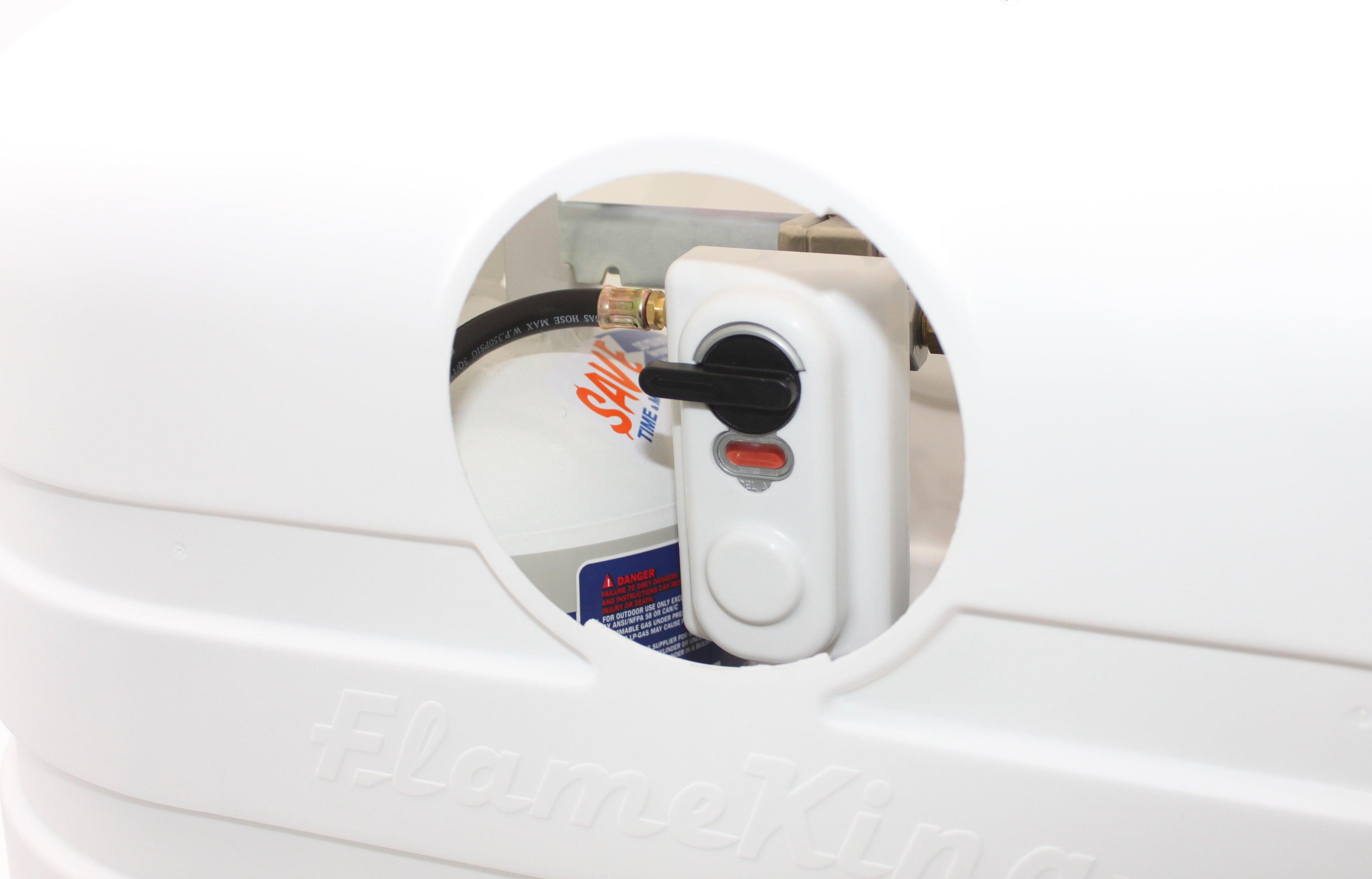 Flame King Dual 20LB LP Propane Tank Light Plastic Heavy Duty Cover Rv Trailer White - We The Collective
