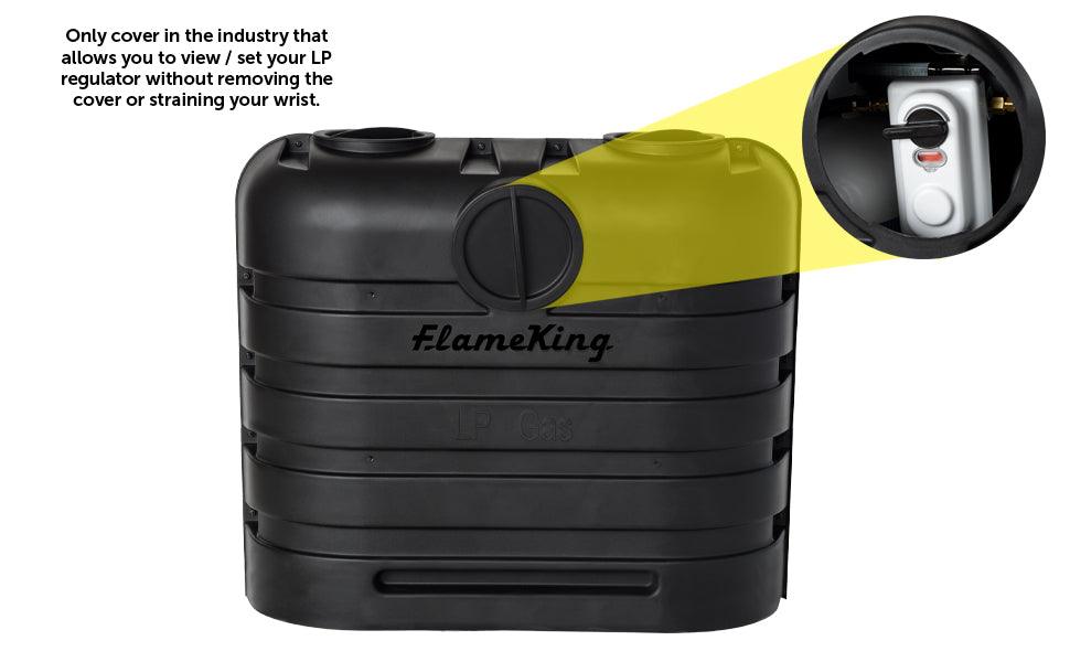 Flame King Dual 30LB LP Propane Tank Light Plastic Heavy Duty Cover RV Trailer Black - We The Collective