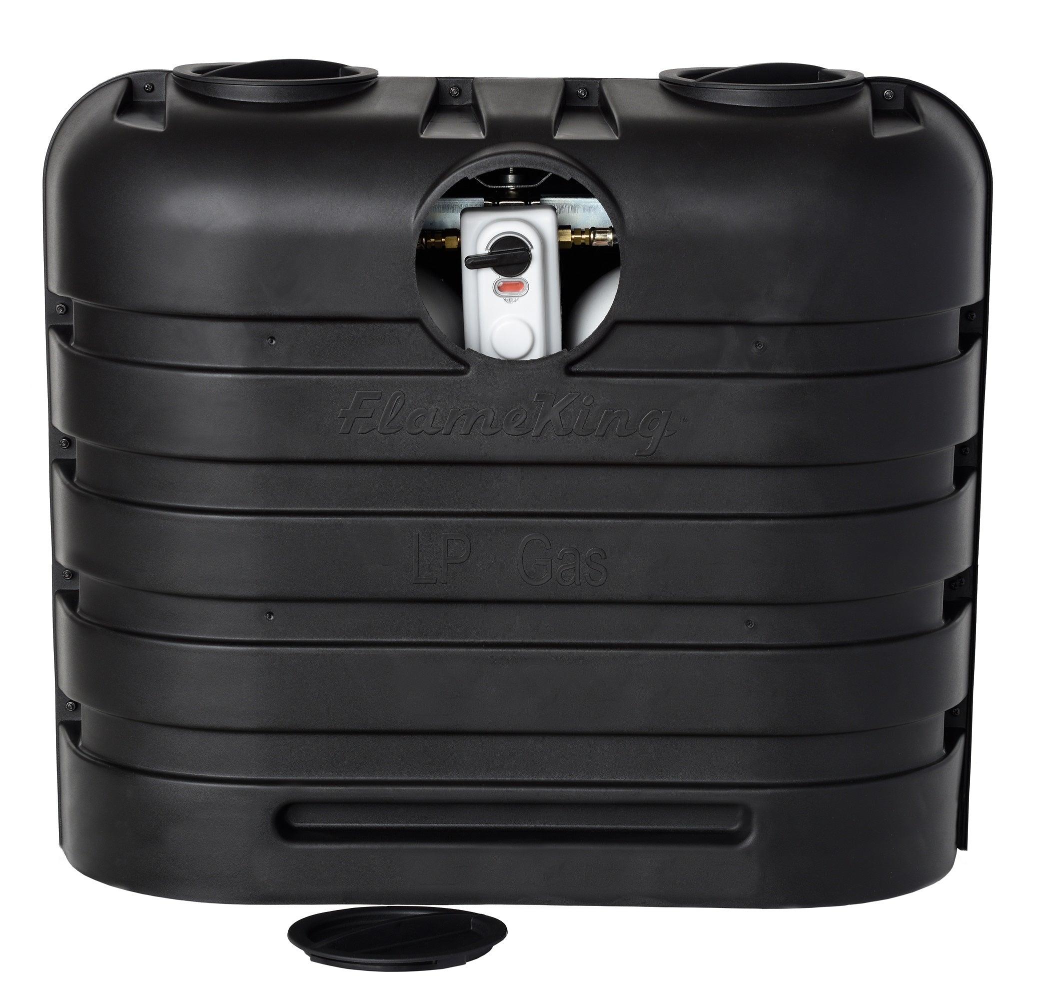 Flame King Dual 30LB LP Propane Tank Light Plastic Heavy Duty Cover RV Trailer Black - We The Collective