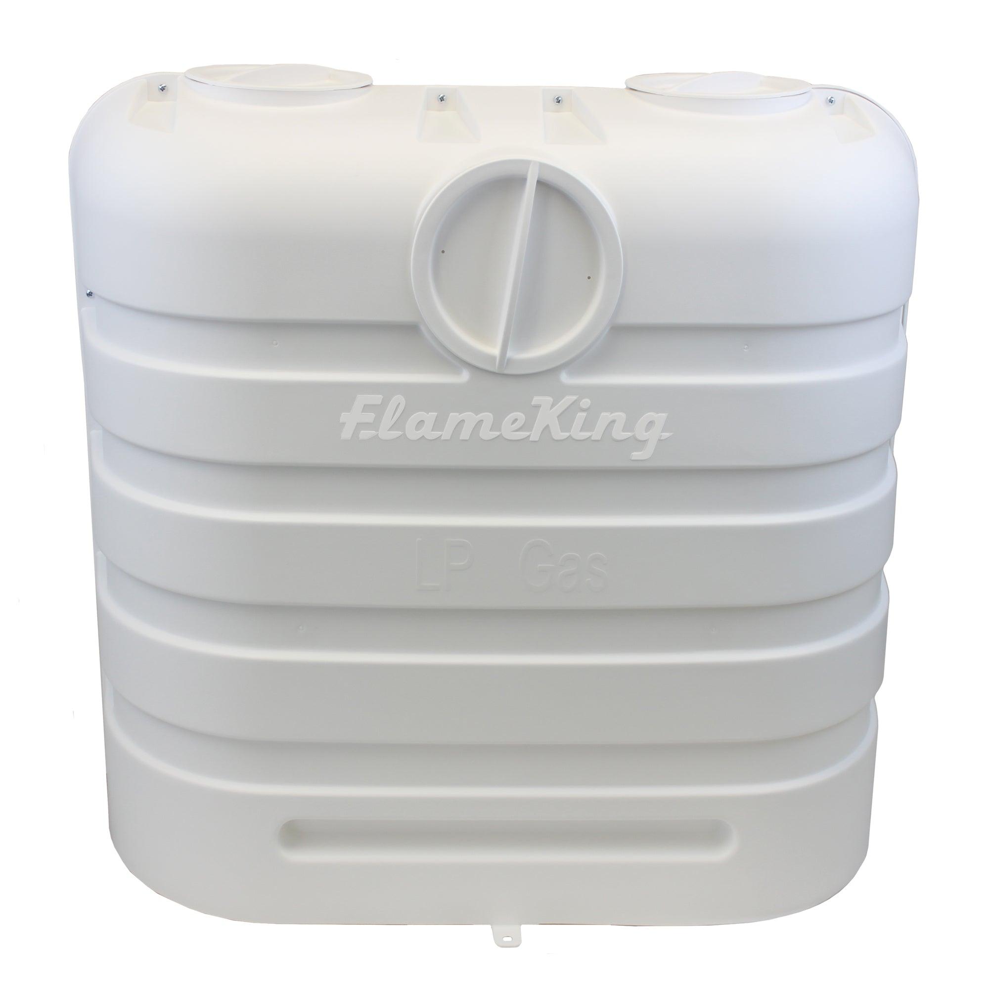 Flame King Dual 30LB LP Propane Tank Light Plastic Heavy Duty Cover RV Trailer White - We The Collective