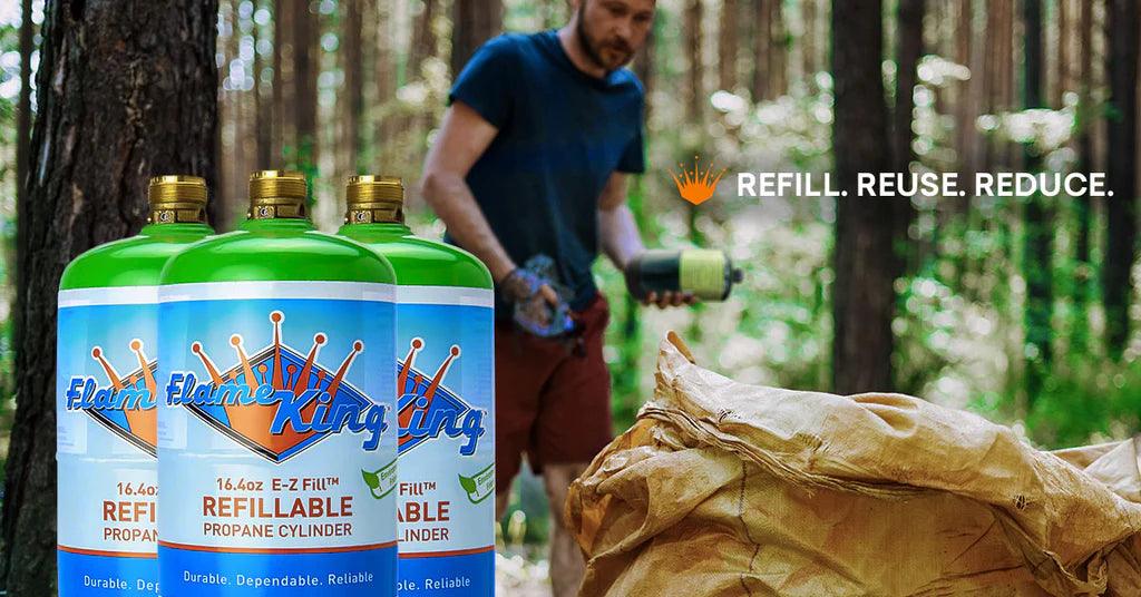 Flame King Eco Friendly Sustainable 1lb Empty Refillable Propane Tank LP Cylinder - We The Collective