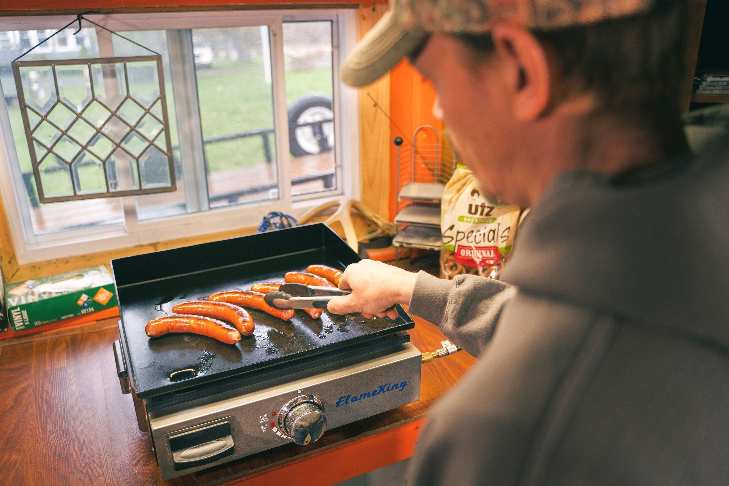 Flame King Flat Top Portable Propane Cast Iron Grill Griddle - OVERLANDERS Outfitter