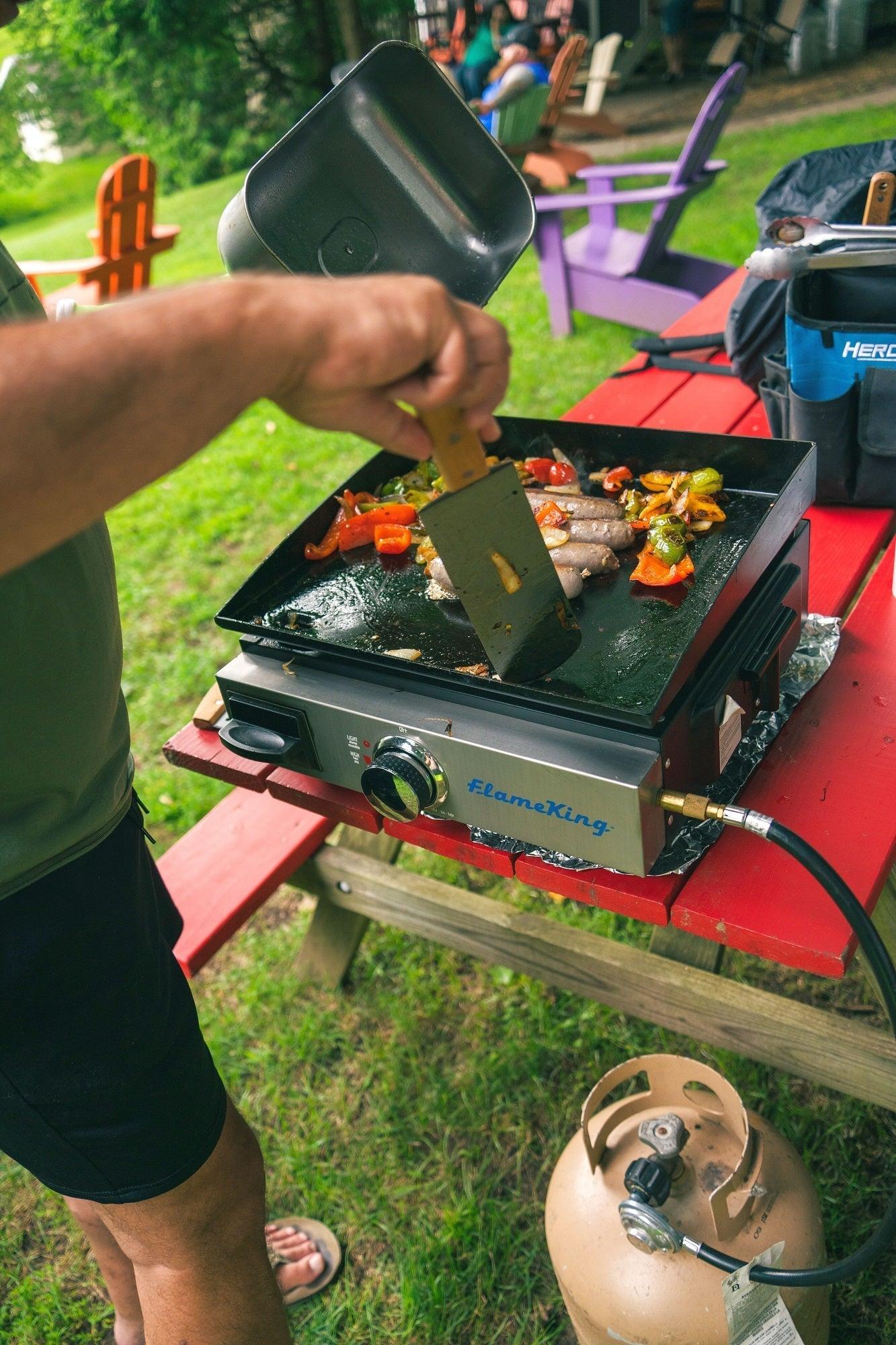 Flame King Flat Top Portable Propane Cast Iron Grill Griddle - OVERLANDERS Outfitter