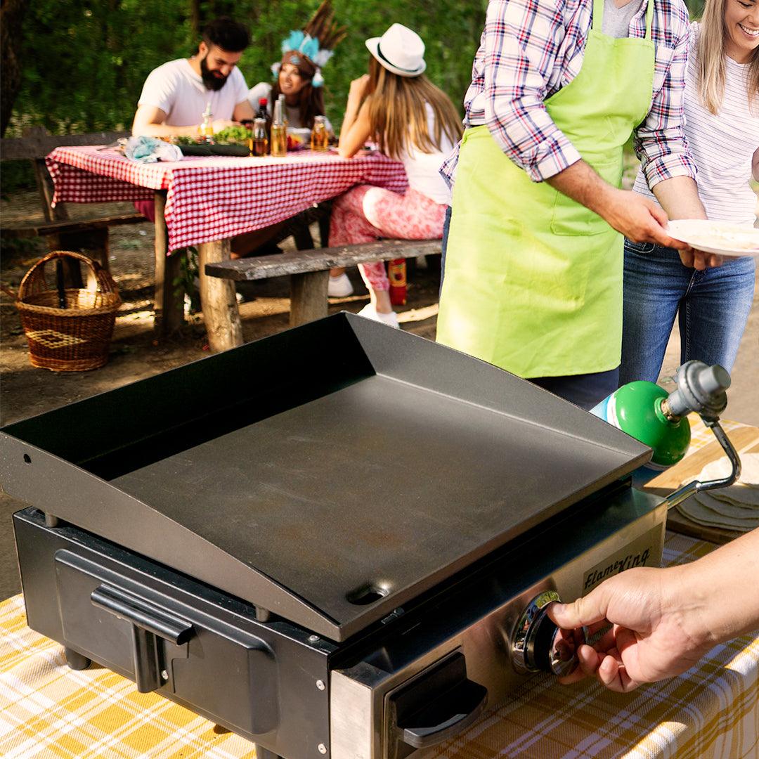 Flame King Flat Top Portable Propane Cast Iron Grill Griddle - OVERLANDERS Outfitter