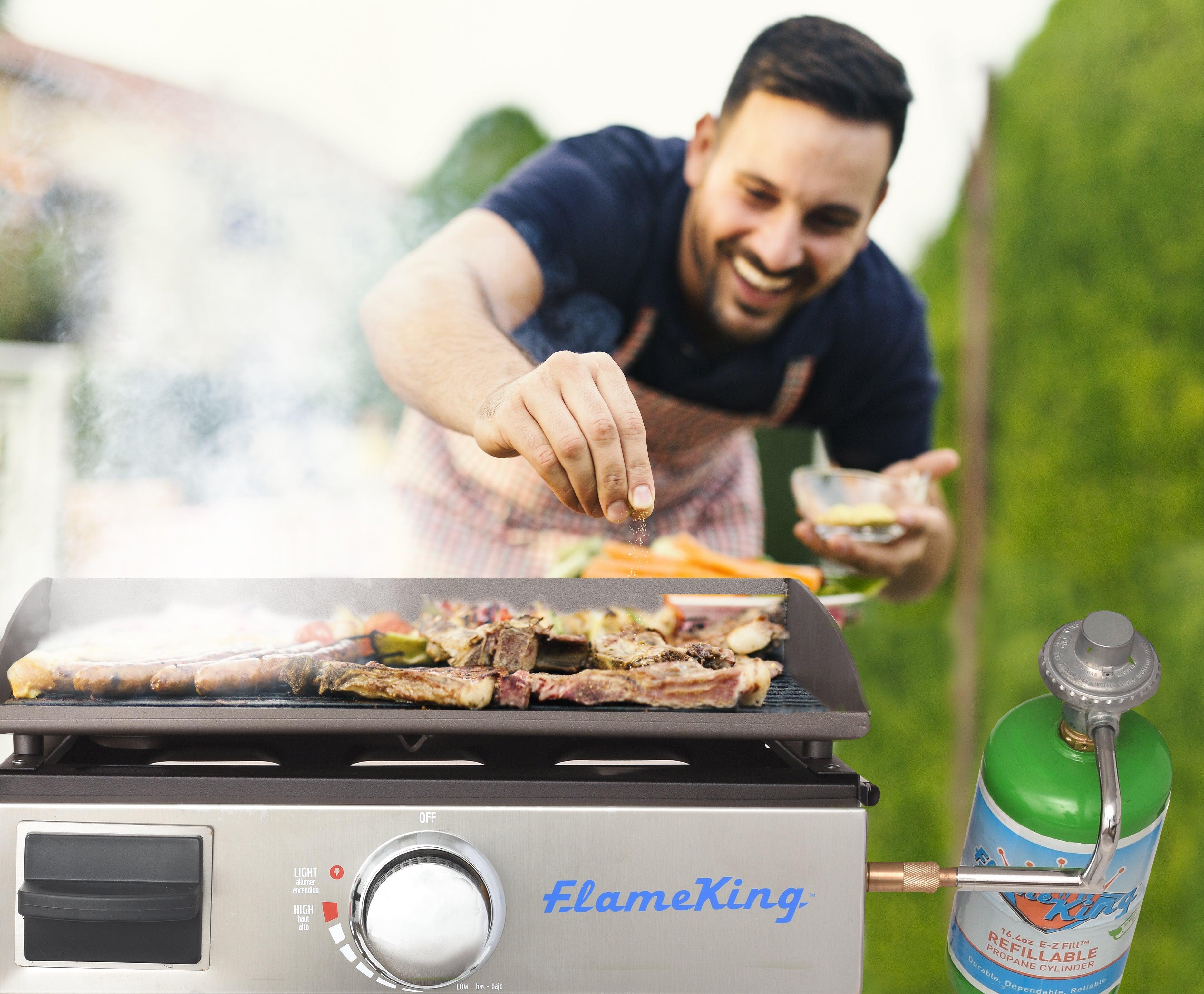 Flame King Flat Top Portable Propane Cast Iron Grill Griddle - OVERLANDERS Outfitter