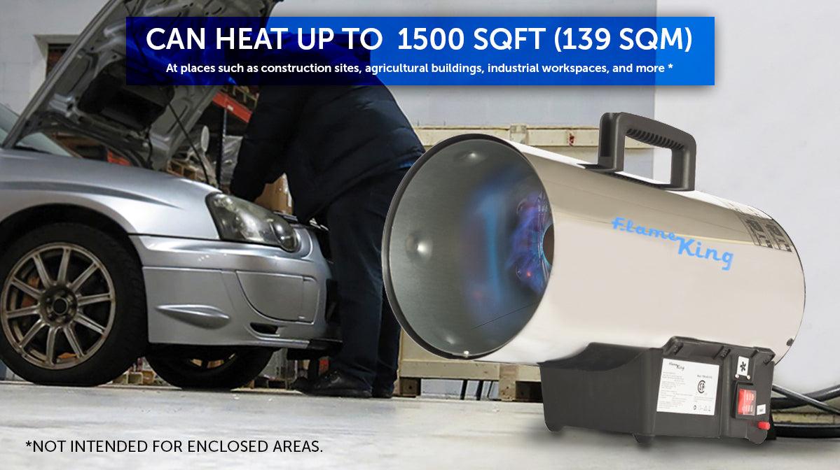 Flame King Forced Air Heater Portable Propane Tank Outdoor 60,000 BTU - We The Collective