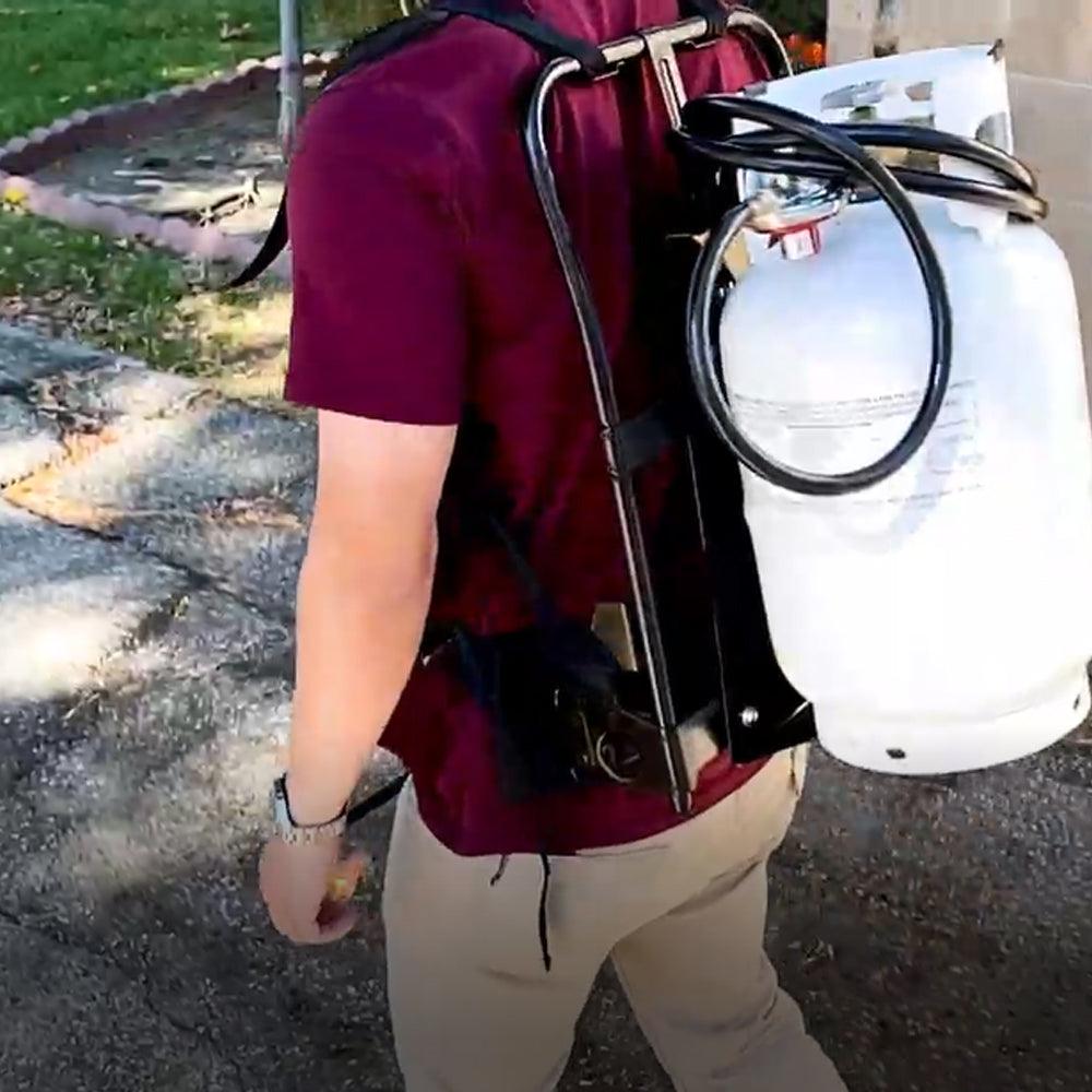 Flame King Metal Alice Frame Backpack Carrier for 10LB Propane Cylinder and Weed Torch - We The Collective
