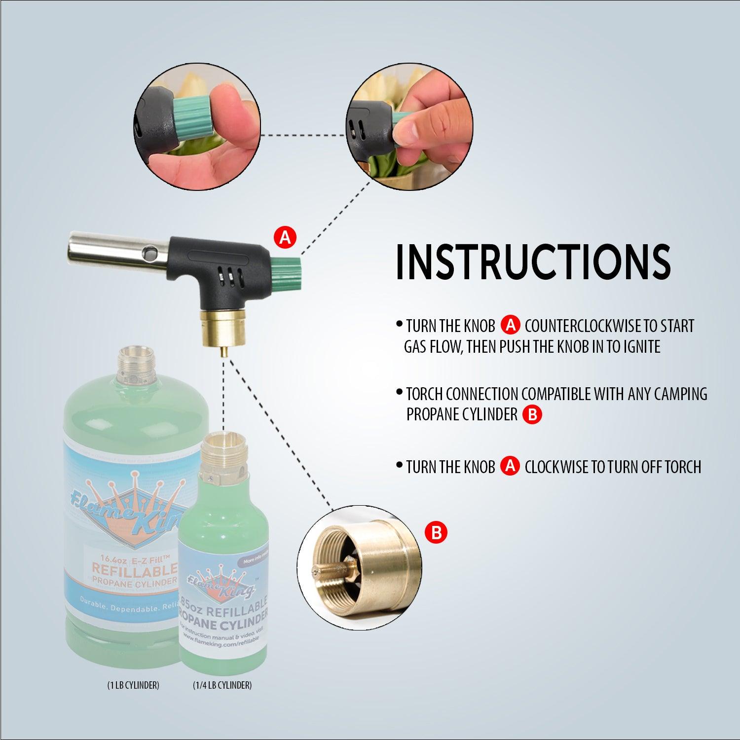 Flame King Mini Propane Blow Torch Head 10,000 BTU for Kitchen and Soldering - We The Collective