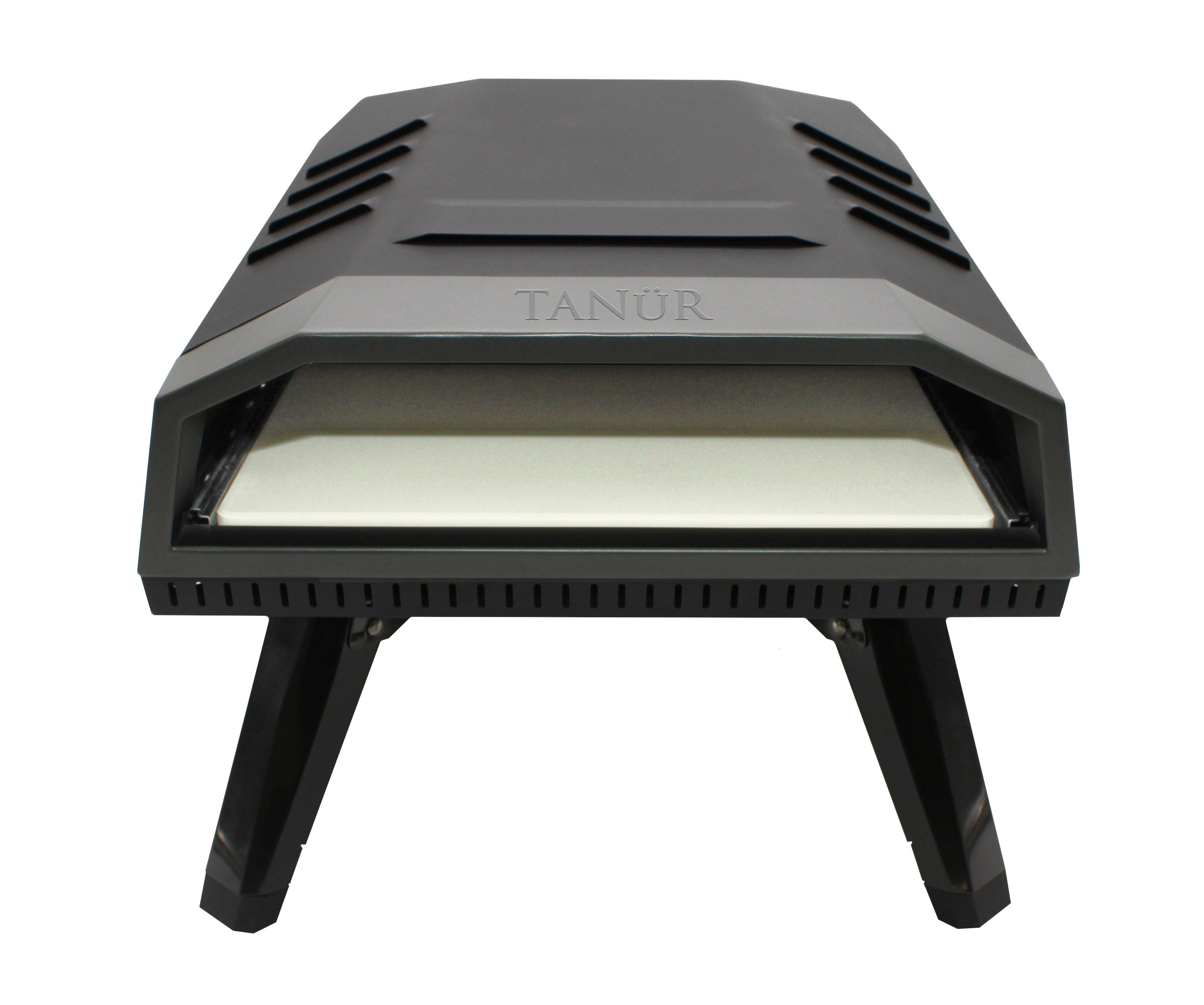 Flame King outdoor portable 12-inch propane pizza oven with stone, perfect for grilling delicious pizzas outdoors.