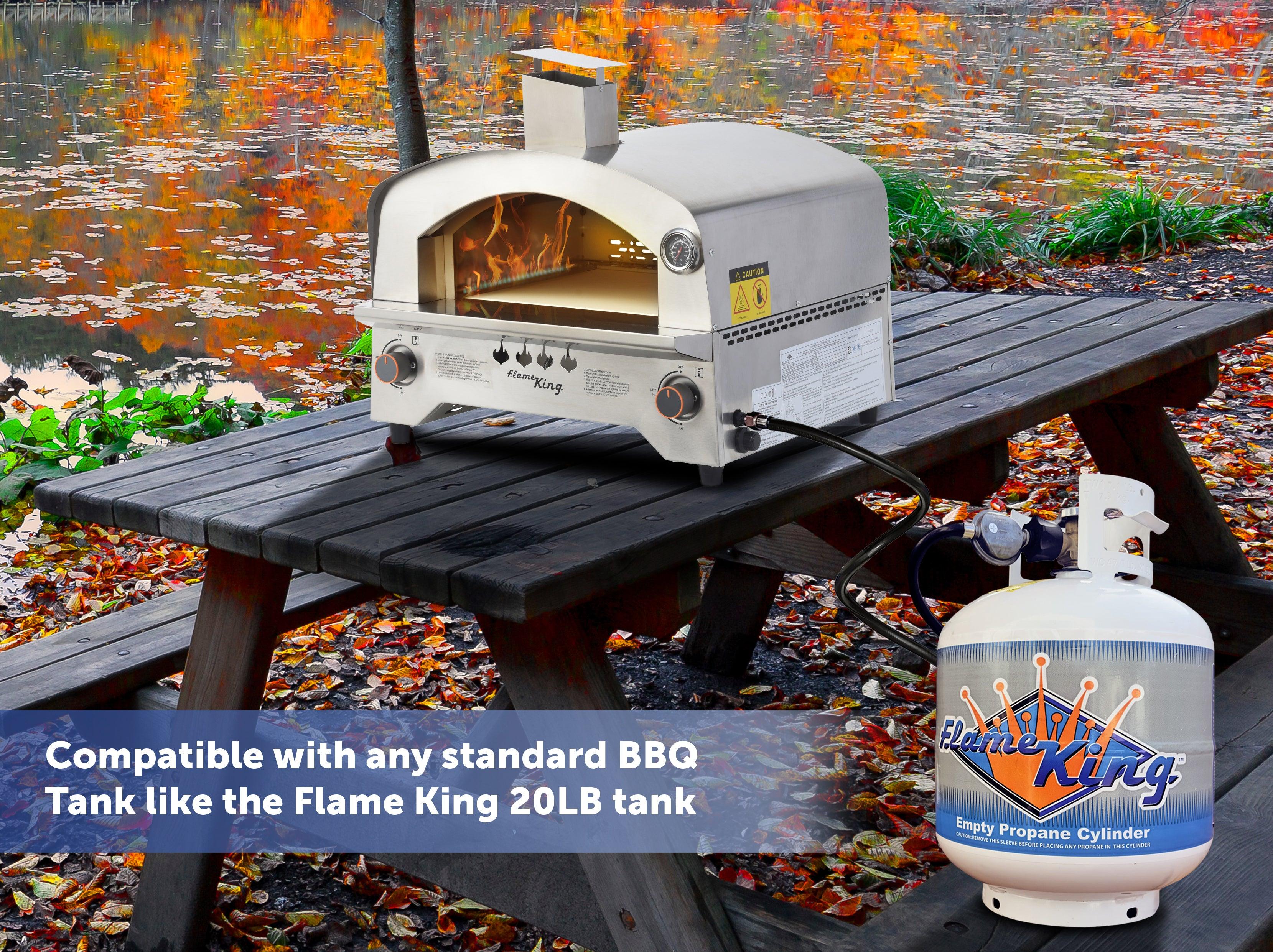 Flame King Outdoor Portable Stainless Steel Propane Pizza Oven Gas With Stone - We The Collective