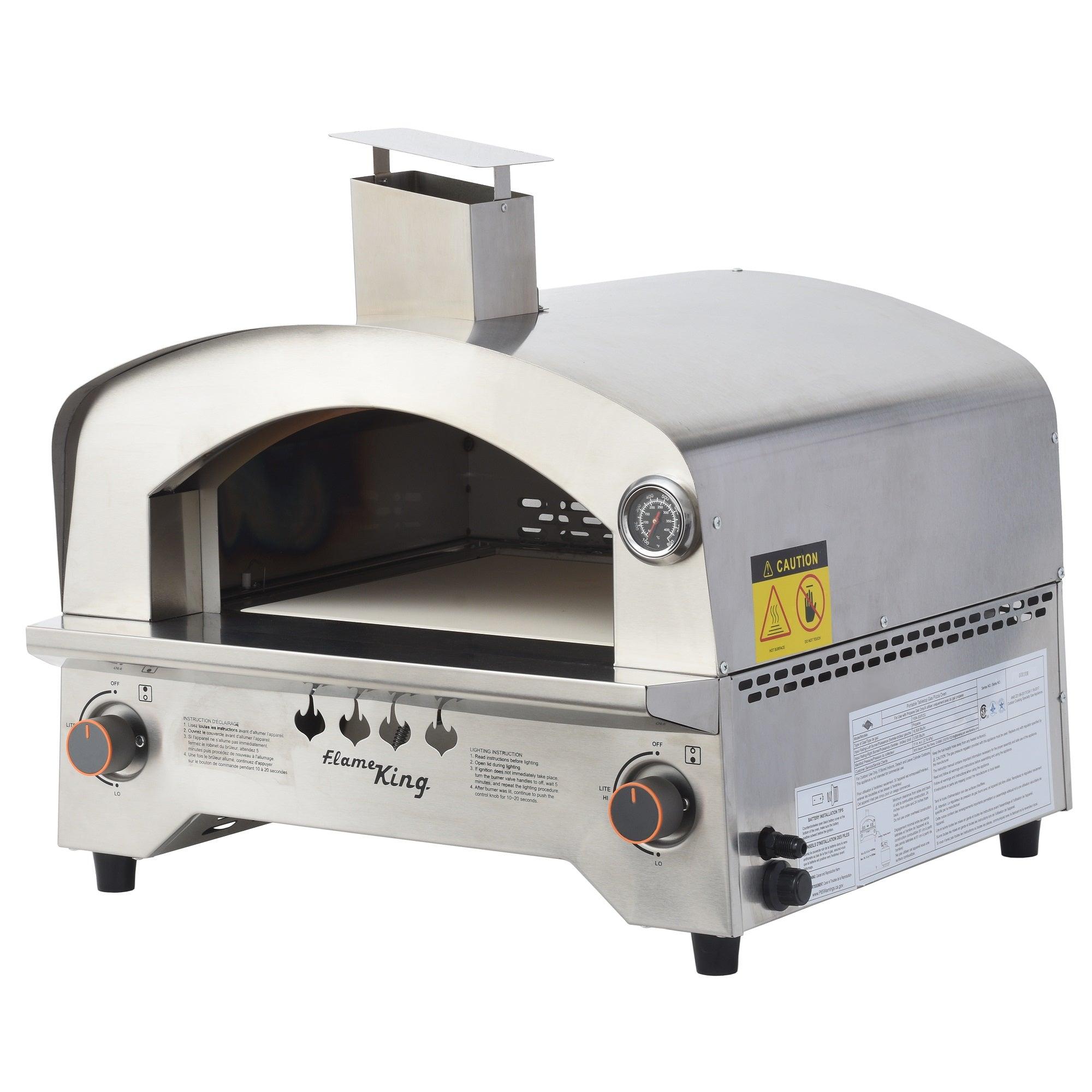 Flame King Outdoor Portable Stainless Steel Propane Pizza Oven Gas With Stone - We The Collective