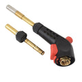 Flame King propane gas blow torch with push button igniter and two interchangeable heads for weed burning and outdoor use.