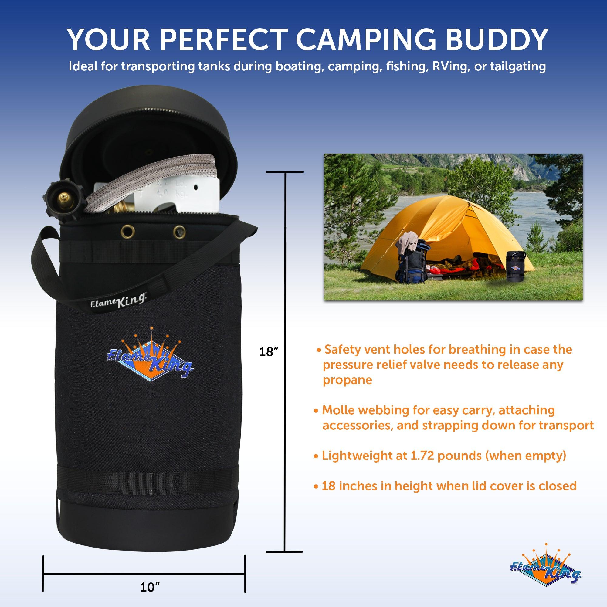 Flame King Propane Gas Hauler Kit 10lb Propane Tank, Adapter Hose and Insulated Protective Carry Case - We The Collective