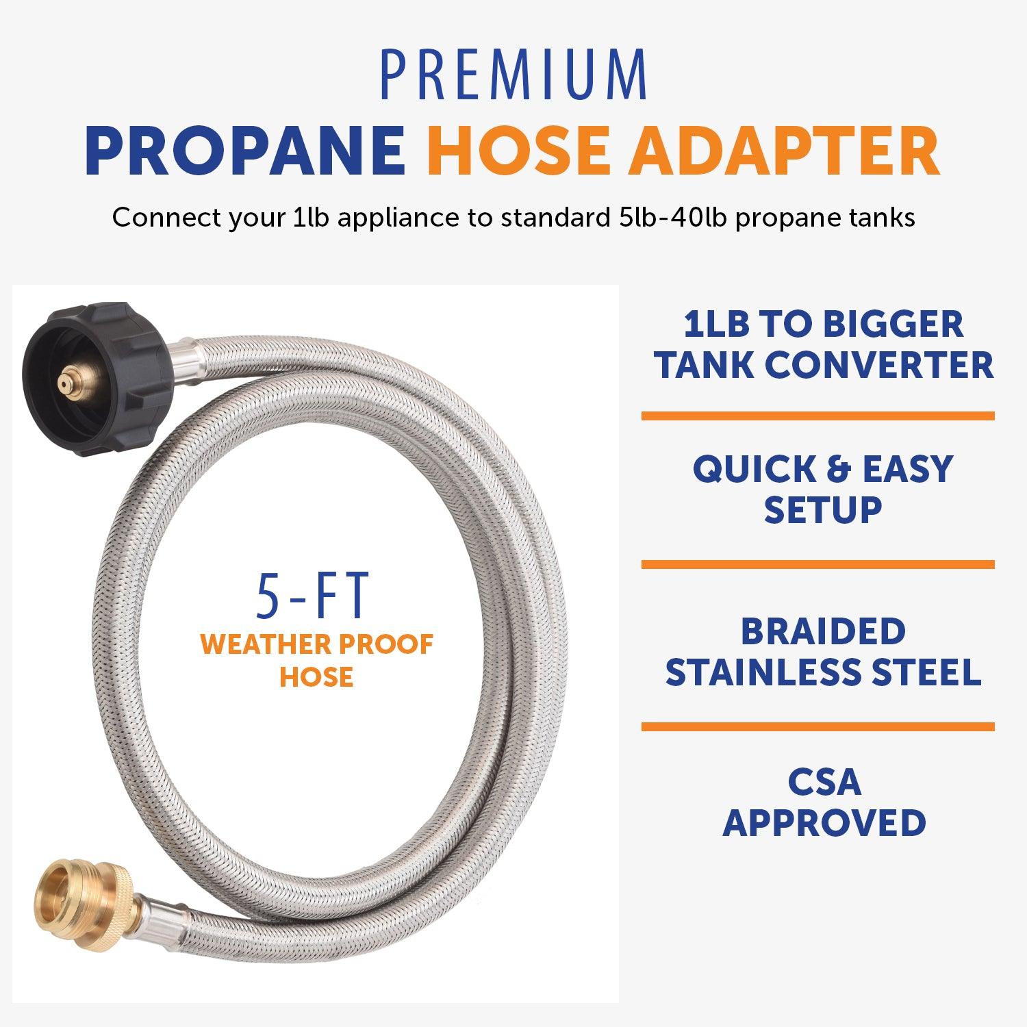 Flame King Propane Gas Hauler Kit 10lb Propane Tank, Adapter Hose and Insulated Protective Carry Case - We The Collective